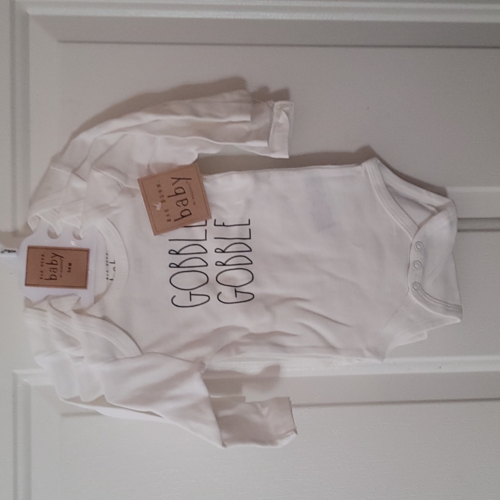 Rae Dunn Gobble Gobble, Thankful, Blessed Bodysuits:3 PACK: NWT: 3-6 MTH